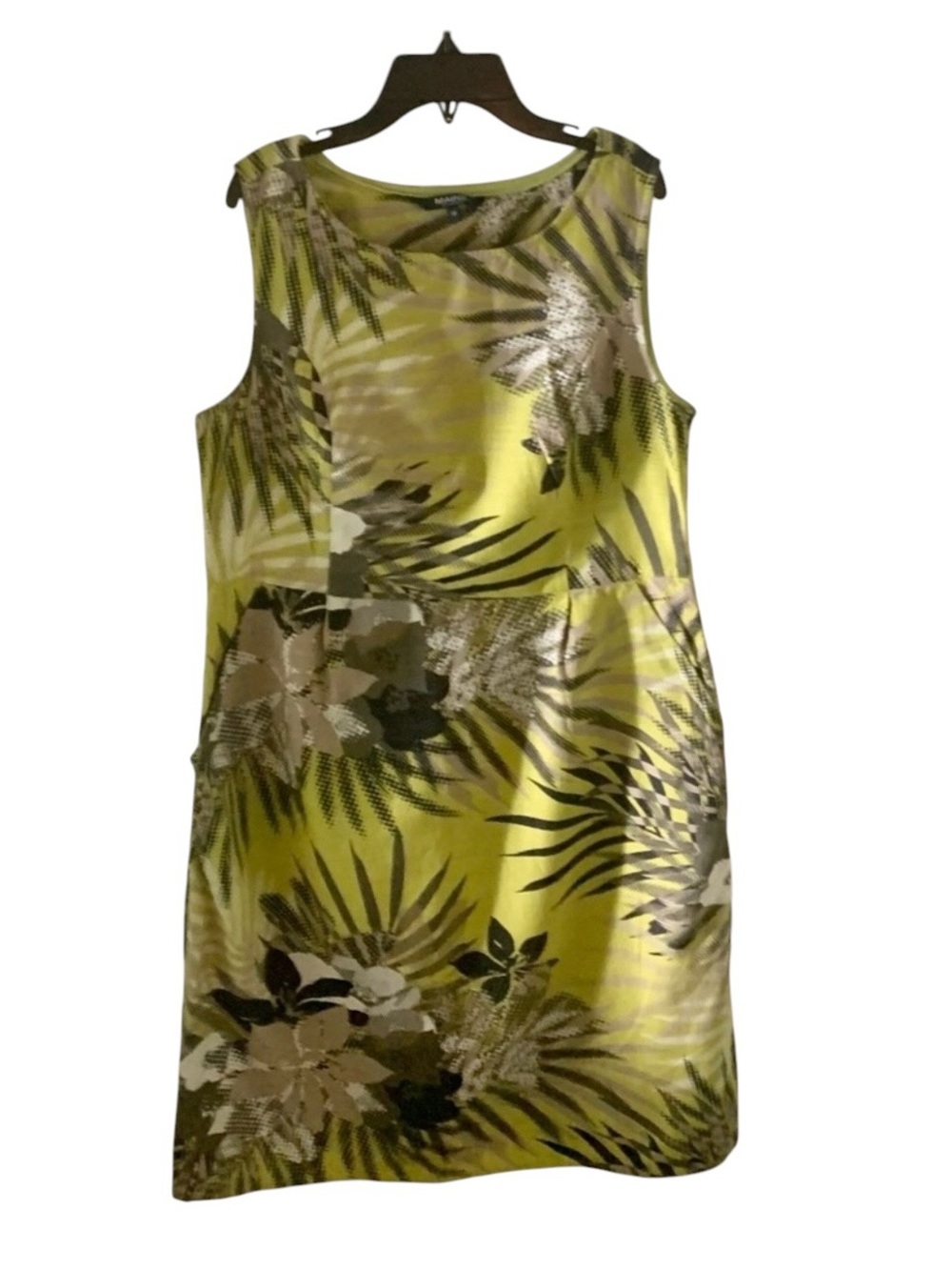 Maine New England Women’s Dress Green Black White  Midi Size 16